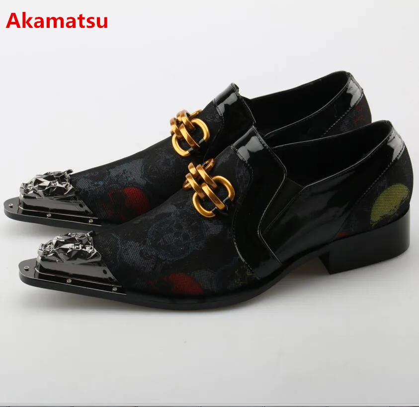 Italian mens shoes black genuine leather pointy loafers classic mens