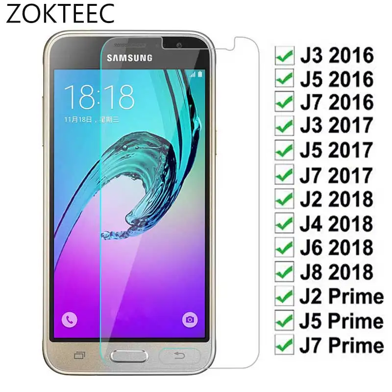 Закаленное Стекло на для samsung Galaxy J3 J5 J7 2016 2017 Prime Экран протектор J2 J4 J6 J8 защитная
