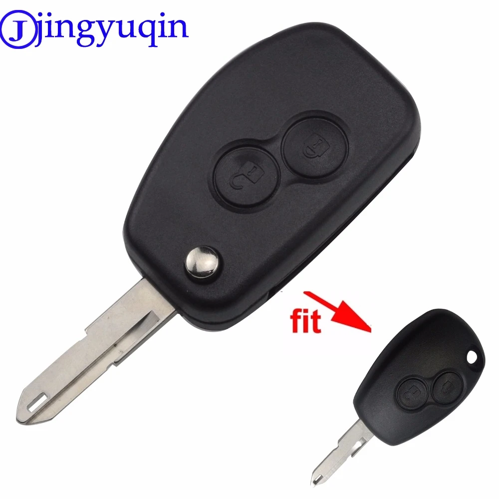 

jingyuqin 206 VAC102 Modified Flip Car Key Shell Case 2/3 Buttons for Renault Duster Logan Fluence Clio Kangoo Sandero With Logo