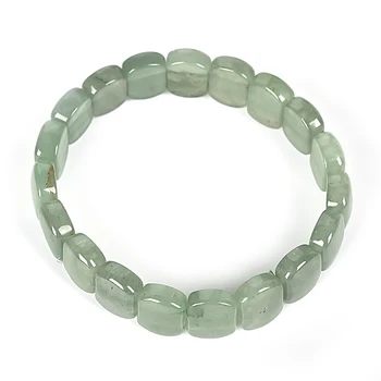 

Pure green and transparent pearl and Dong ling Jasper gem square bracelet, real and solemn