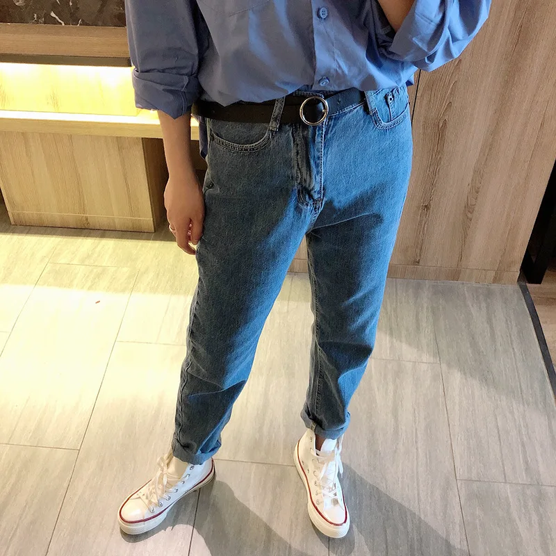 

Mooirue Autumn Winter Denim Pant Woman Streetwear Street Style Trousers Clothes Loose Highwaist 2019 Lady Jeans Bottom