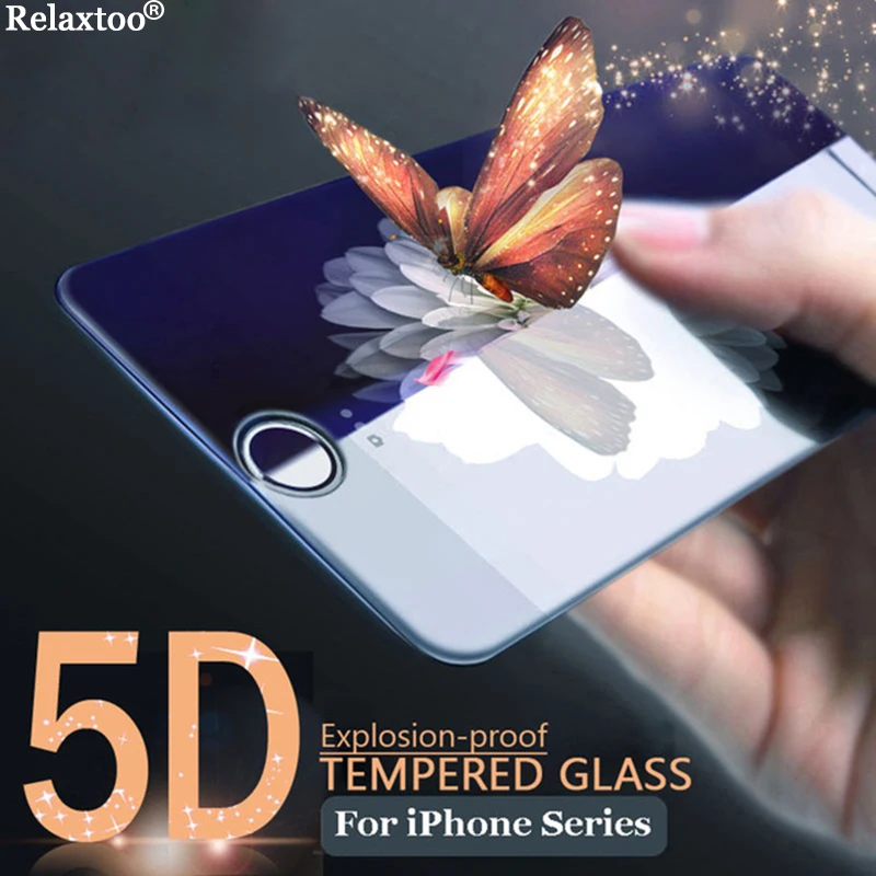 5D Curved For iPhone XS Max Screen Protector Tempered Glass For iPhone X 10 XS Max XR LCD 8 7 6 6s Plus Protective Glass Film 9H