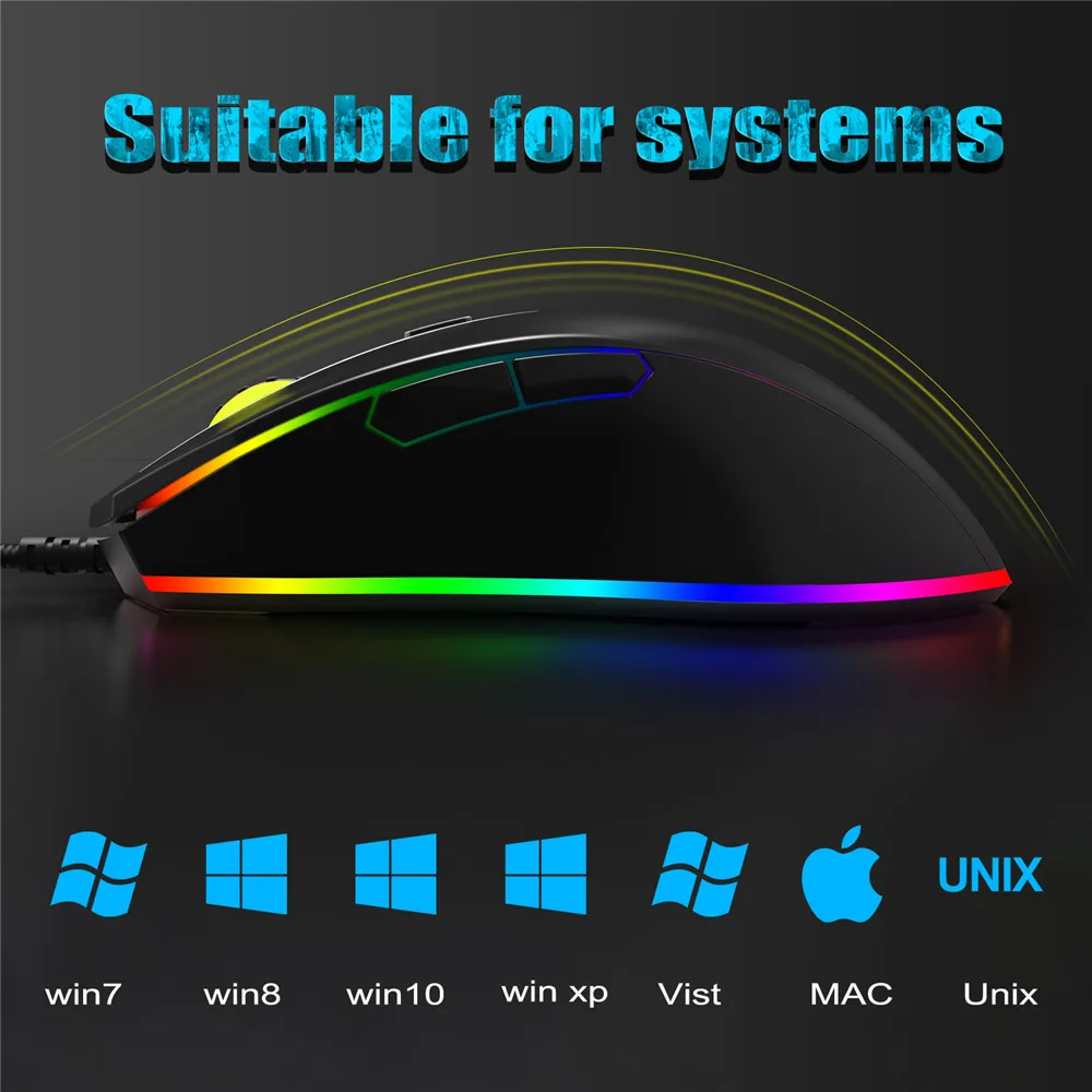 ONIKUMA CW60 8000 DPI Wired Gaming Mouse Mice 6 Buttons Design Breathing LED Colors for Gamer PC MAC (7)