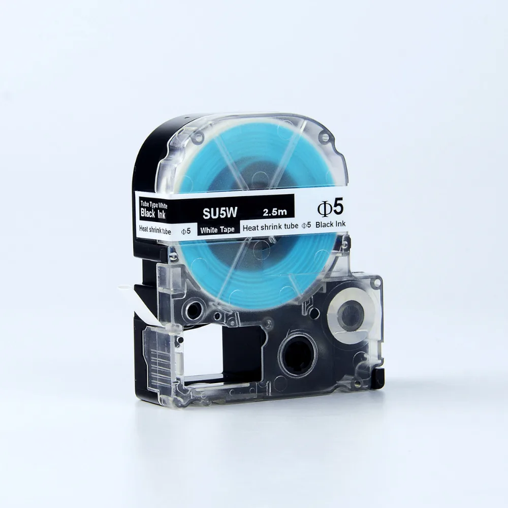 Heat Shrink tubing tape 2.5m black on White color used for label