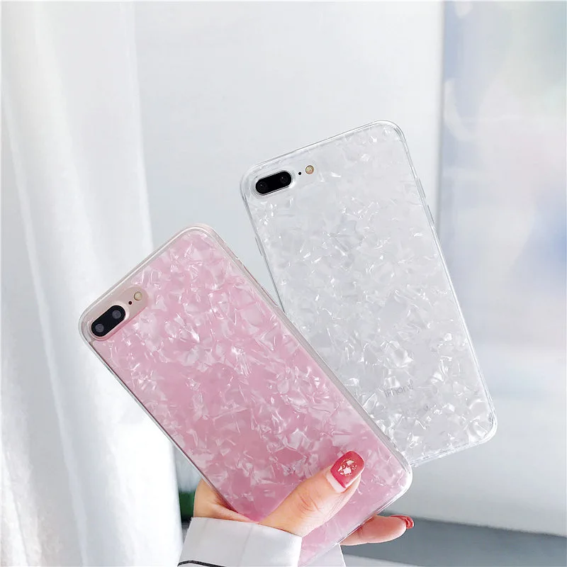 Украшенная крышка чехол для iPhone 7 8 Plus 6 6s 5 Ss se мраморный узор Роскошный мягкий