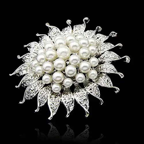 Vintage Esmalte Flor Floral Pin Broche Metal Encanto Joyas Abrigo Suéter Insignia