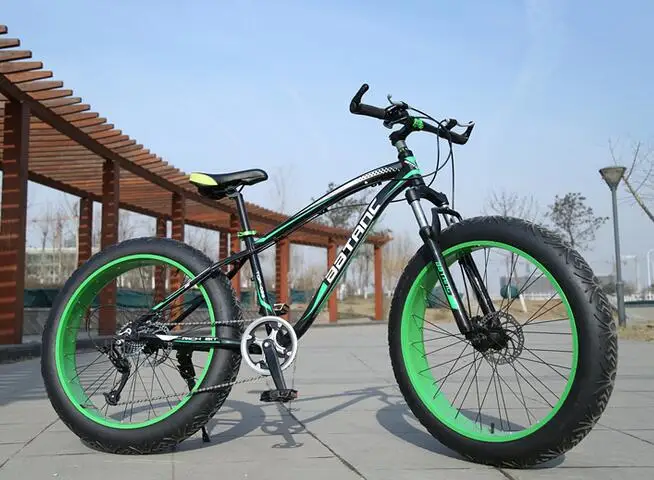 Excellent 2015 newest 7 Speeds 26x4.0" Fat Tire Snow Bicicleta Mountain Bike Beach Bicycle Fat Bikes Bicicletas MTB Suspension Fork 2