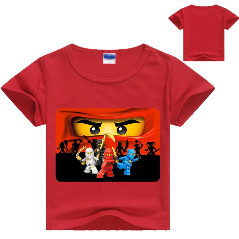 Летние футболки для мальчиков детская одежда Ниндзя Одежда Ninjago с мультяшным принтом для девочек короткий рукав Футболка для детей ясельного возраста детская одежда топ, футболка - Цвет: Red 7044