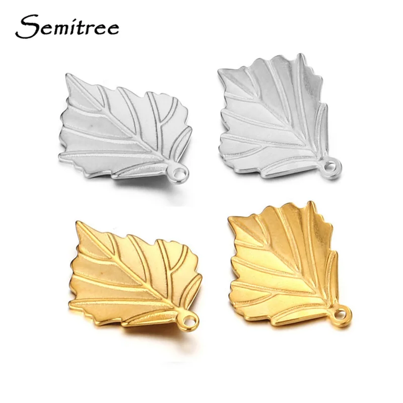 

Semitree 5pcs Leaves Charms Stainless Steel Gold Leaf Necklace Pendants Jewelry Making DIY Findings Accessories Handmade Crafts