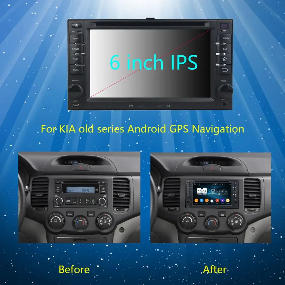 6" IPS 8Core 4G+64G ROM Android 9.0 Car DVD Player For Kia CEED Cerato Carens Carnival Lotze Morning Rio Optima DSP Multimedia