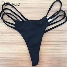 Fulaigesi, бразильское микро дно бикини, Одноцветный, для женщин, низкая талия, два предмета, Раздельный купальник, купальник, бикини, Короткие Купальники