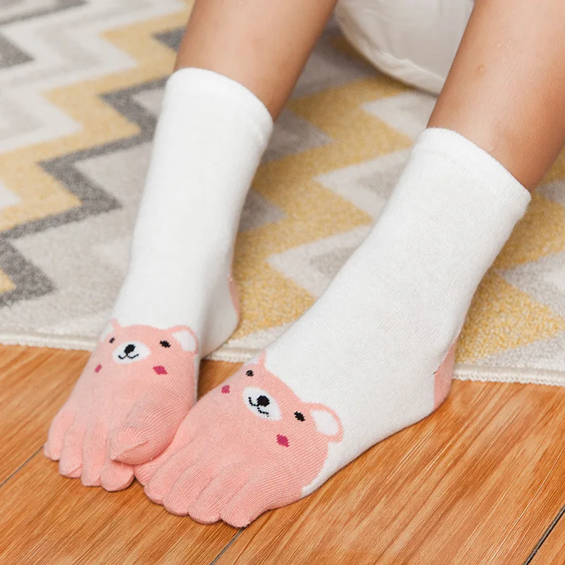 BalleenShiny/Детские носки с пятью пальцами милые хлопковые мягкие модные носки для малышей на любой сезон детские носки в новом стиле с рисунками животных