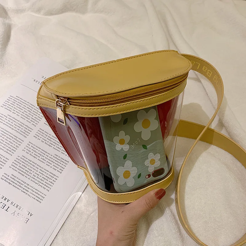 

Transparent Jelly Cylinder Chain Fashion Lady Shoulder Messenger Bag Summer Clear Women Small Brand Designer Crossbody Handbag