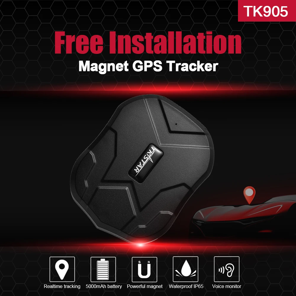 Gps трекер Автомобильный локатор TKSTAR TK905 5000 мАч 2G автомобильный трекер gps локатор Водонепроницаемый 90 дней в режиме ожидания магнит голосовой монитор