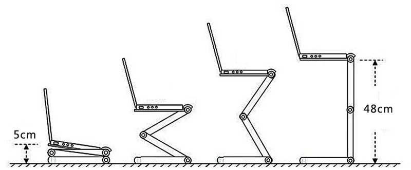 Складной столик для ноутбука из алюминиевого сплава, регулируемая охлаждающая подставка для ноутбука, настольный держатель с ковриком для мыши, стол для ноутбука