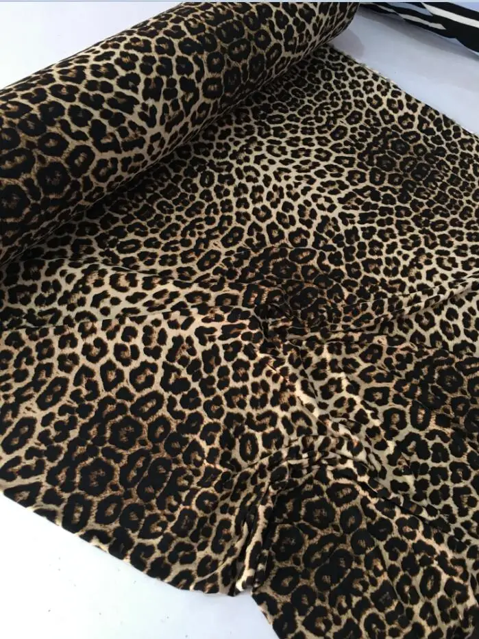 Тонкая сексуальная леопардовая ткань 4 Стороны стрейч молочный шелк хлопок/Спандекс Трикотажная Ткань DIY шитье для женщин футболка брюки леопардовая ткань