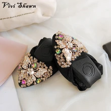 Vivi Shawn 2017 New Women Ballet Flats Beading Floral Dancing Foldable Spring Casual Shoes