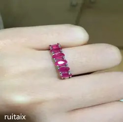 KJJEAXCMY fine jewelry 925 серебро с инкрустацией Природный Рубин Дамская кольцо букет ювелирные изделия под старину