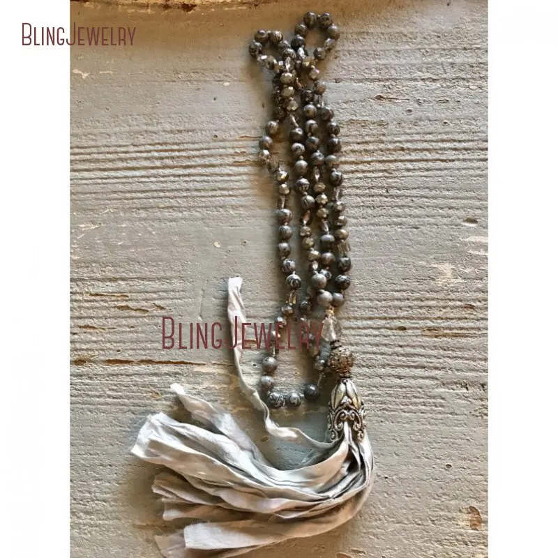 20190410-NM24967-black grey sari silk tassel jewelry statement necklace fun accessory desig_5
