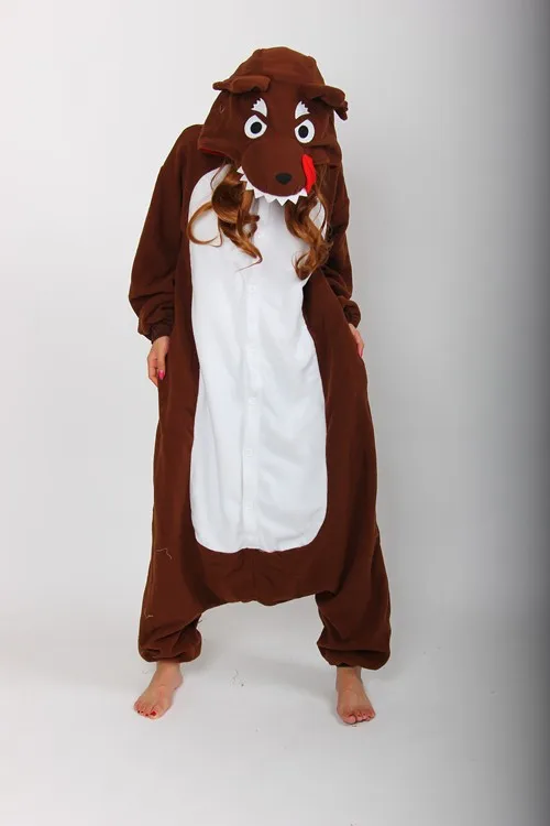 Одна деталь большая Baddest волк взрослых Onesie для женщин мужчин унисекс пижама в виде животного для косплея плюс размеры Хэллоуин карнавальные костюмы кофе