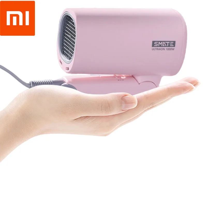 

SMATE Mini Portable Hair Dryer 1000W 220V Foldable Double Negative Ion Hot Air Constant Temperature Anti-static 2 Speed