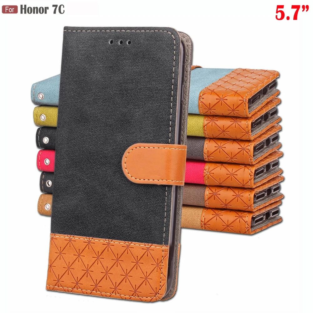 

Huawei Honor 7C Case 5.7 inch Retro Magnetic Wallet Book Leather Flip Case on for Huawei Honor 7C 7 C aum-L41 Cases Back Cover