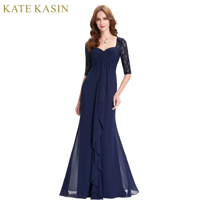 azul marino 2018 vestidos de madre de la novia vestido de encaje