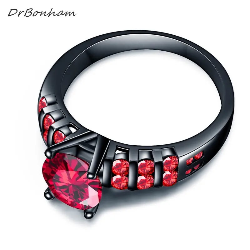 DrBonham обручальное кольцо с красным радужным фианитом 7 мм|rainbow ring|engagement ringring large |