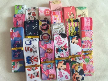 

new arrive 22-25mm wide 10 yards mix style Cartoon printed grosgrain ribbon