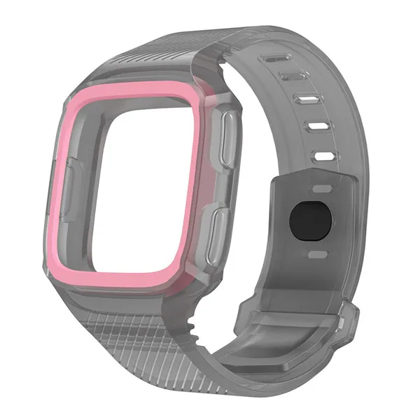D 2in1 ремешок для TPU+ рамка для Fitbit Versa Смарт-часы Защитный Браслет ремешок для Fitbit Versa ремешки - Цвет ремешка: D