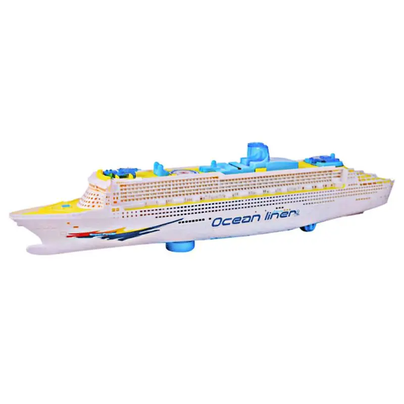 

Universal Light Music Ocean Liner Ship Model Flashing Sound Electric Cruises Children Boat Toys Birthday Gift Automatic Steering