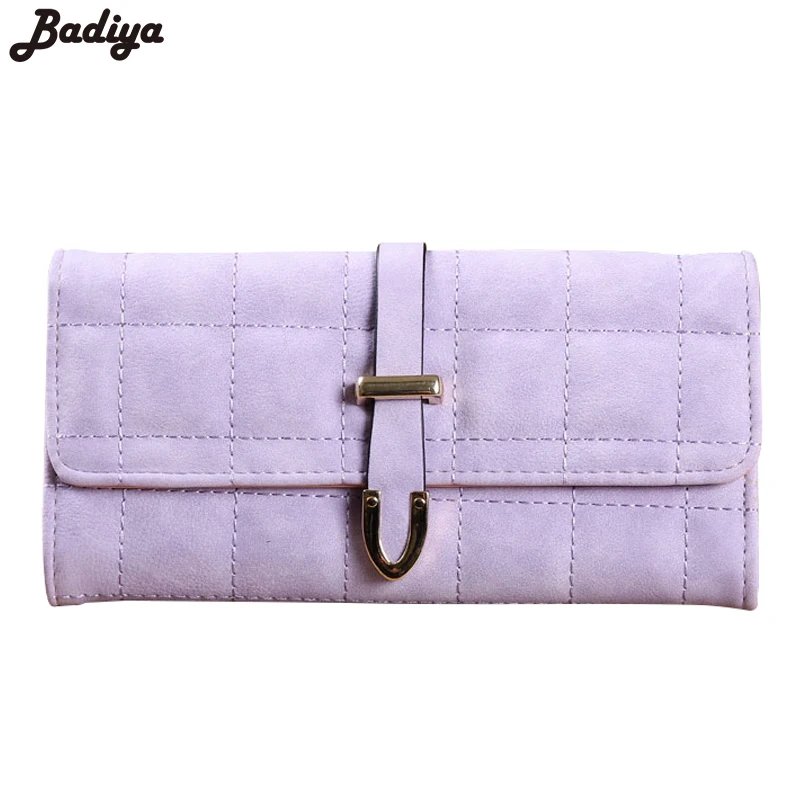 

Fashion New Trifold Women's Long Wallet Solid Scrub Drawstring Ladies Clutch Credit Card Holder Wallets For Women