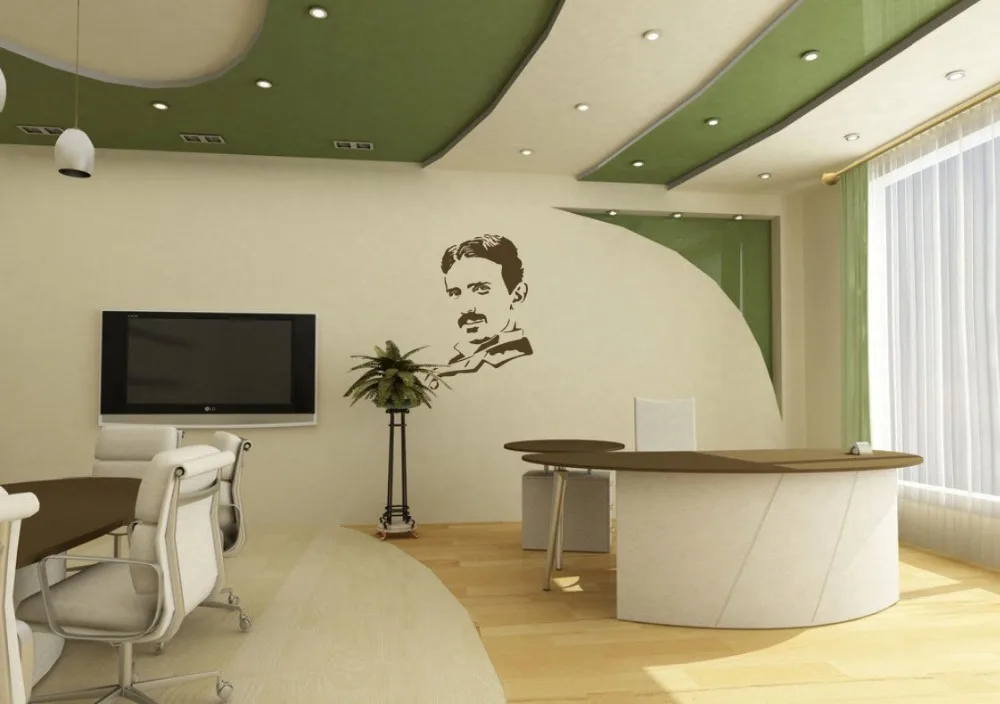 Nikola Tesla Silhouette наклейки на стену виниловые Съемные наклейки на стену гостиной наклейка в виде художественной росписи домашний декор портрет высокого качества DIYSYY903