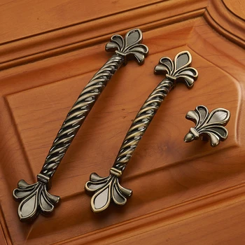 Antique Bronze Cabinet Drawer Handle Zinc Alloy Euro style Bathroom Wardrobe Kitchen Knob Door Hardware