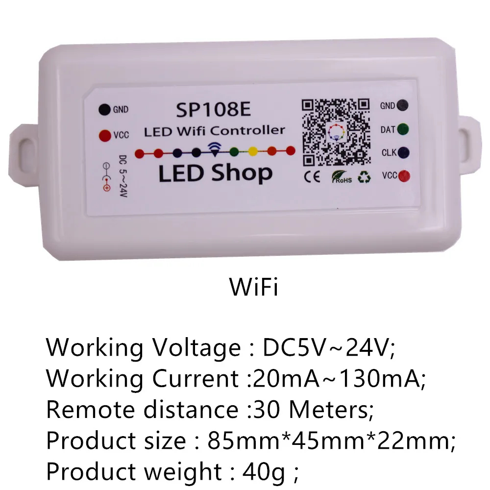 SP108E Wi-Fi WS2811 WS2812B светодиодный музыкальный контроллер SP107E SK6812 SP105E Bluetooth APA102 SP110E WS2801 пикселей Светодиодная лента DC5-24V