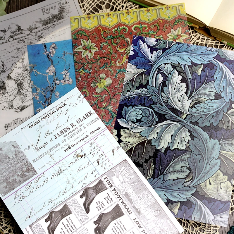 

18Pcs Gorgeous Vintage Background Material Paper Junk Journal Diary Planner Stickers Scrapbooking Decorative DIY Craft Photo