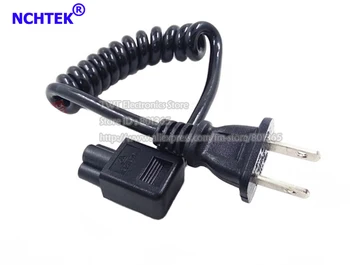 

NCHTEK NEMA 1-15P Male to Angled C5 Female AC Cord Short Laptop Portable Power Spring Retractable Cable/Free Shipping/10PCS