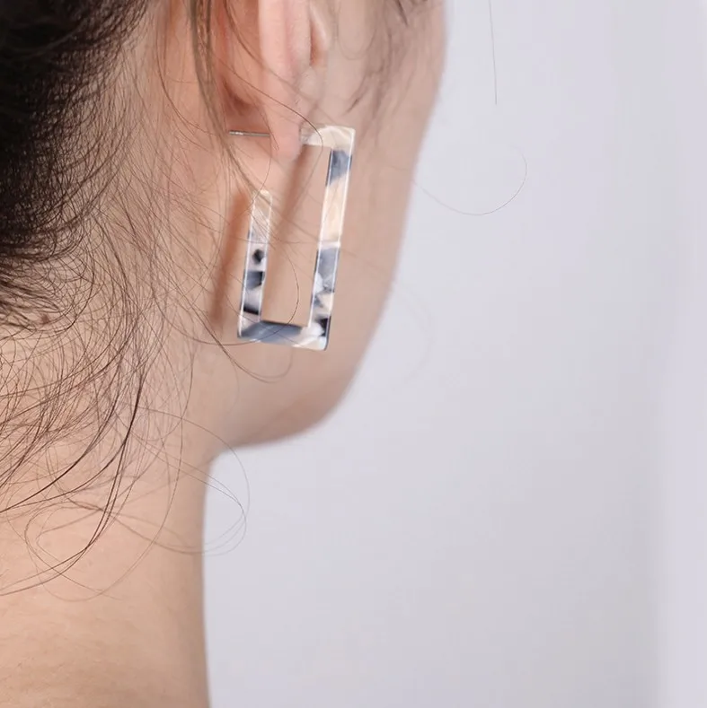 Серьги SMJEL в японском и корейском стиле квадратные геометрические