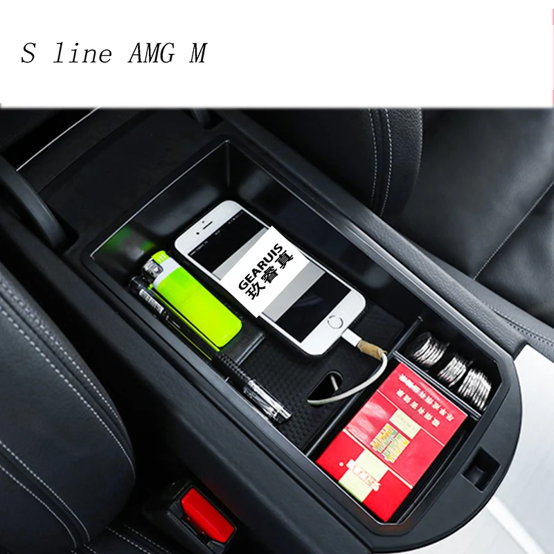 

Car styling central storage box armrest remoulded car glove storage box 3D stickers For BMW X3 F25 X4 F26 2011-2017 Year