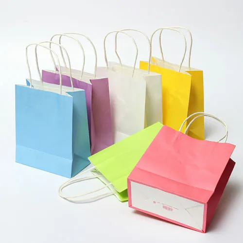 

1pcs/lot Luxury Party Bags - Kraft Paper Gift Bag With Handles Recyclable Loot Bag