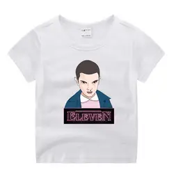 Одежда для маленьких мальчиков и девочек с принтом в виде цифр 11 детская забавная футболка хлопковый детский летний топ с круглым вырезом