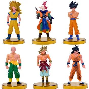 

12CM 6pcs/set The 50th DBZ Dragon Ball Z Figure Super Saiyan 3 Son Goku Krilli Yamcha Tien shinhan Broly PVC Action Figure Toys