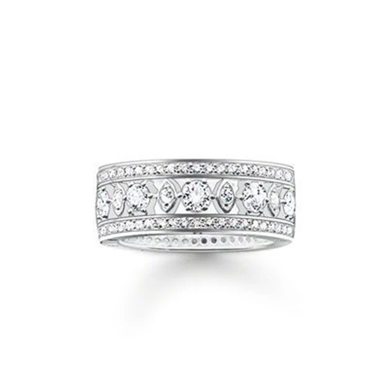 

2018 Hollow Rhombus Flower Rings with White Zirconia, European Bijoux Most Fashion Glam Good Ring Jewelry Best Gift for Women