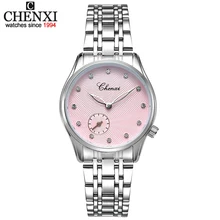CHENXI New Fashion Elegant Leather stainless steel Watchband Women Quartz Watches Female Watch Women Lucky Wrist