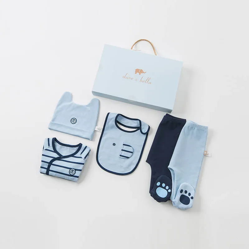 DBH10065 dave bella весенне-осенние комплекты одежды для новорожденных Одежда для младенцев Детские Комбинезоны из хлопка от 0 до 9 месяцев - Цвет: striped