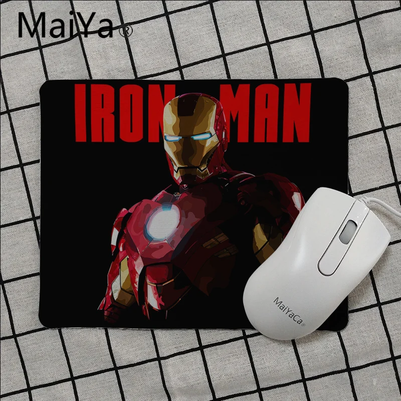 Maiya высокое качество Marvel Железный человек противоскользящие прочные силиконовые компьютерные коврики игровой коврик мышь - Цвет: No Lock Edge25x29cm