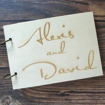 

Personalized Wedding Names Guest Book Rustic Guestbook Custom Wood Engagement Gift Couple Anniversary Bridal Shower Memory Book