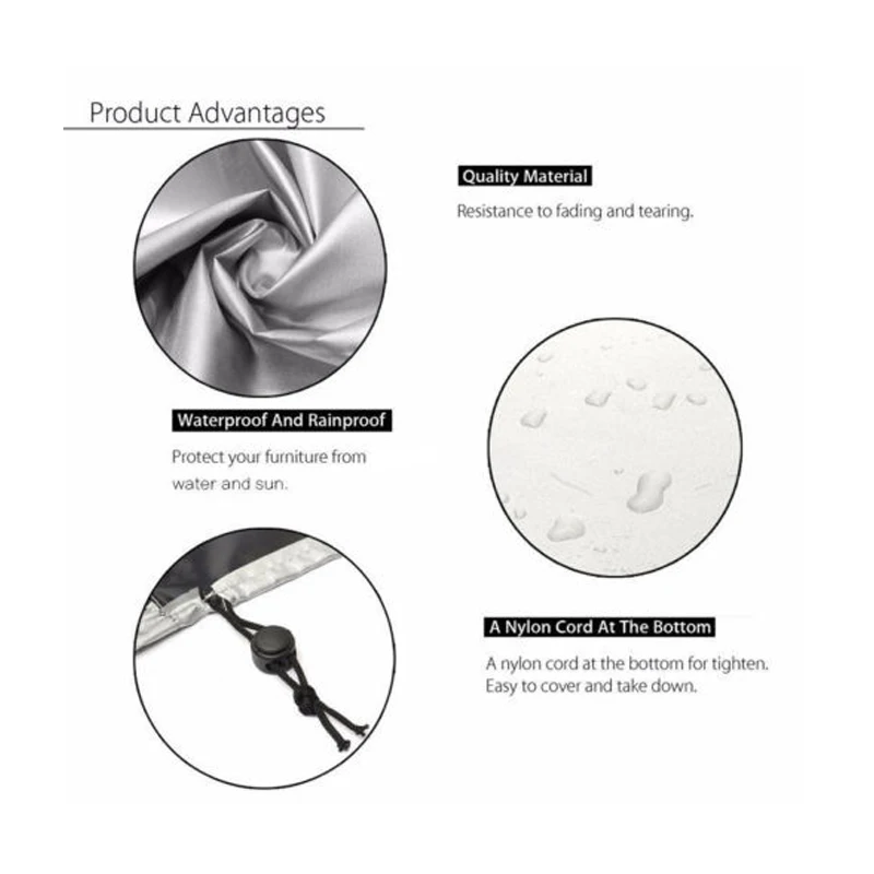 210T Waterproof Furniture Cover Outdoor Garden Covers Rattan Table Chair Dust Proof Patio Protective Case 11 Size for Home Use
