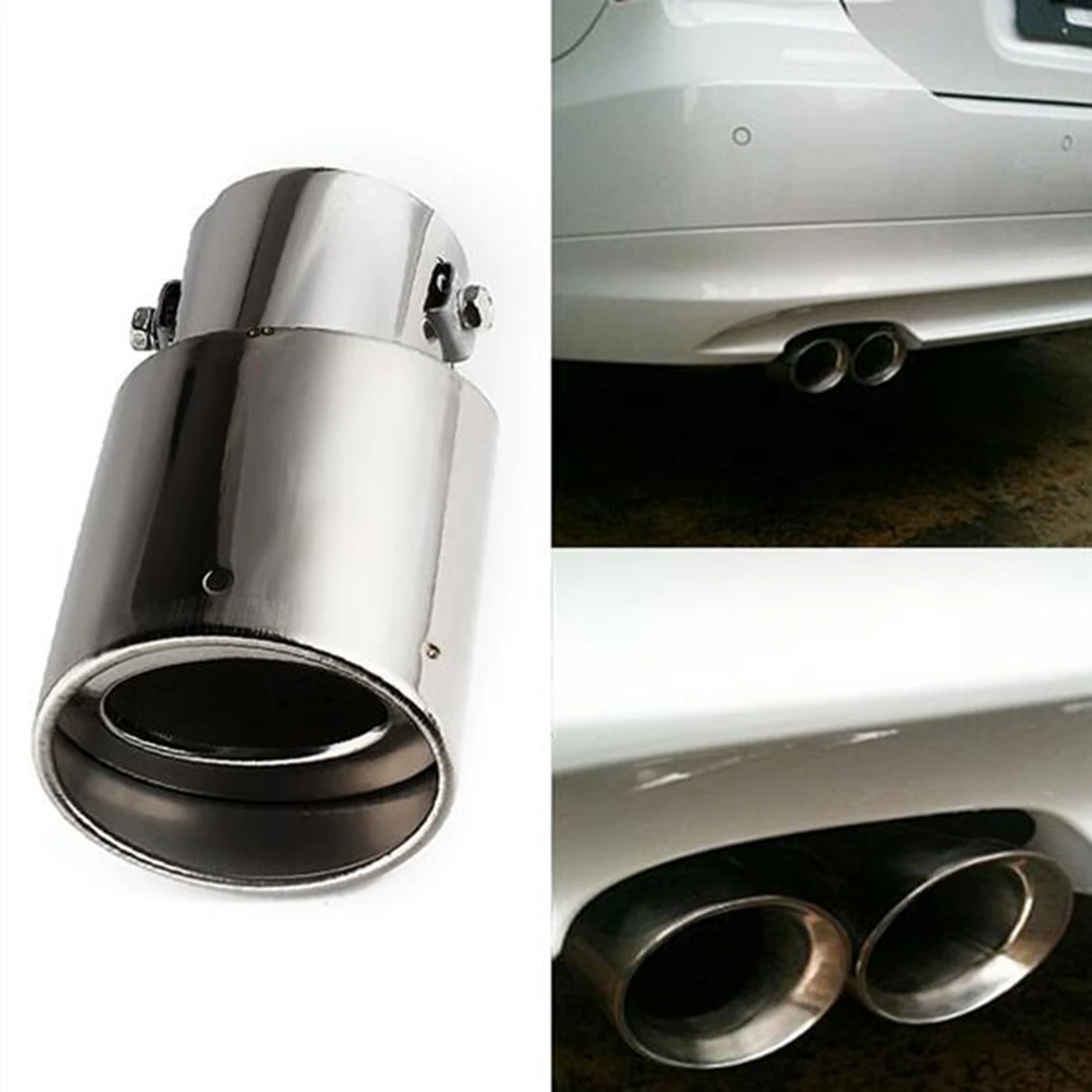 

Dewtreetali Hot Sale Chrome Stainless Steel Car Rear Exhaust Pipe Tail Muffler Tip