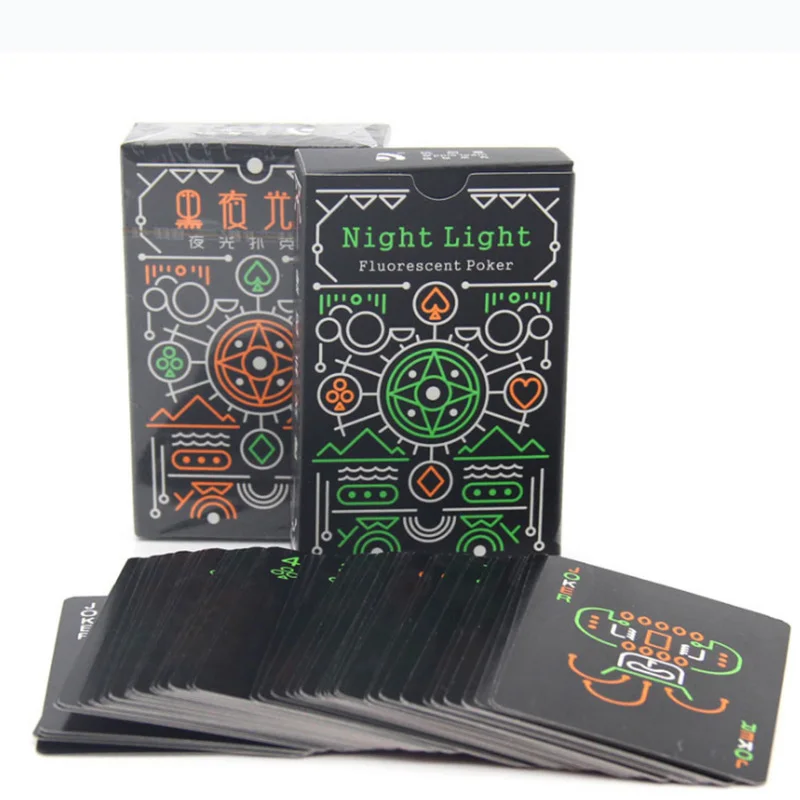 

Fluorescence Paper Cards Poker Playing Cards Durable Night Light Poker Collection
